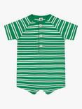 Petit Bateau Baby Cotton Jersey Striped Bodysuit, Prado/Avalanche