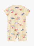 Lindex Baby Organic Cotton Parasol Print Romper Bodysuit, Light Dusty Yellow