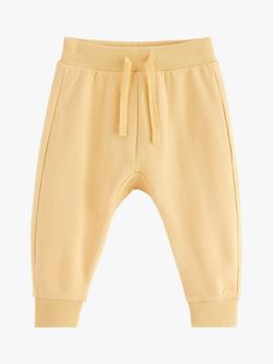 Lindex Baby Organic Cotton Blend Patch Joggers, Light Dusty Yellow, Light Dusty Yellow