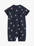 Lindex Baby Organic Cotton Sailor Boat Print Romper Bodysuit, Dark Navy