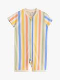 Lindex Baby Organic Cotton Striped Romper Bodysuit, Light Dusty Yellow