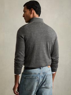 Reiss Blackhall Wool Zip Jumper - view 2, Derby Grey Marl