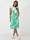 Crew Clothing Tilly Tie Neck Dress, Green