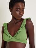 Monsoon Nina Ruffle Bikini Top, Green