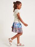 Monsoon Kids' Unicorn Landscape Skirt, Pink