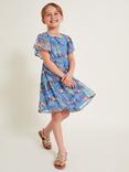 Monsoon Kids' Epp Abstract Tiered Dress, Blue