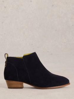 White Stuff Wide Fit Suede Ankle Boots, Dark Navy, Dark Navy
