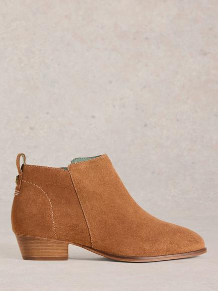 White Stuff Wide Fit Suede Ankle Boots, Mid Tan, Mid Tan