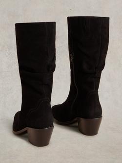 White Stuff Azalea Suede Slouchy Boots, Pure Black - view 2, Pure Black