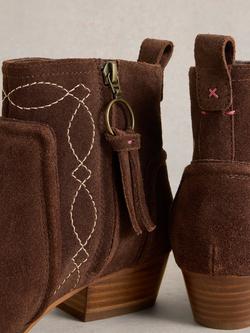 White Stuff Cedar Suede Ankle Boots - view 2, Dark Brown