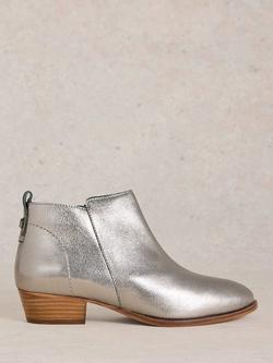 White Stuff Willow Leather Ankle Boots, Pewter