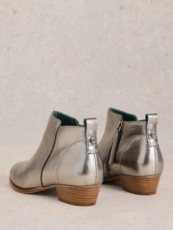 White Stuff Willow Leather Ankle Boots - view 2, Pewter