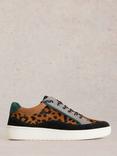 White Stuff Della Leather Leopard Trainers, Brown/Multi
