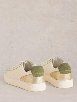 White Stuff Toni Leather Lace Up Trainers - view 2, White/Multi