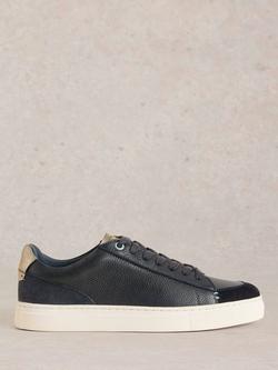 White Stuff Toni Leather Lace Up Trainers, Navy/Multi
