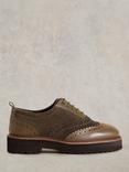 White Stuff Suede and Leather Chunky Brogues, Khaki