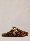 White Stuff Myrtle Leopard Print Suede Mules, Brown