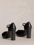 White Stuff Priscilla Suede Platform Court Shoes, Black