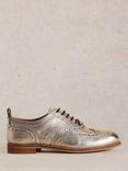 White Stuff Thistle Leather Lace Up Brogues, Pale Gold