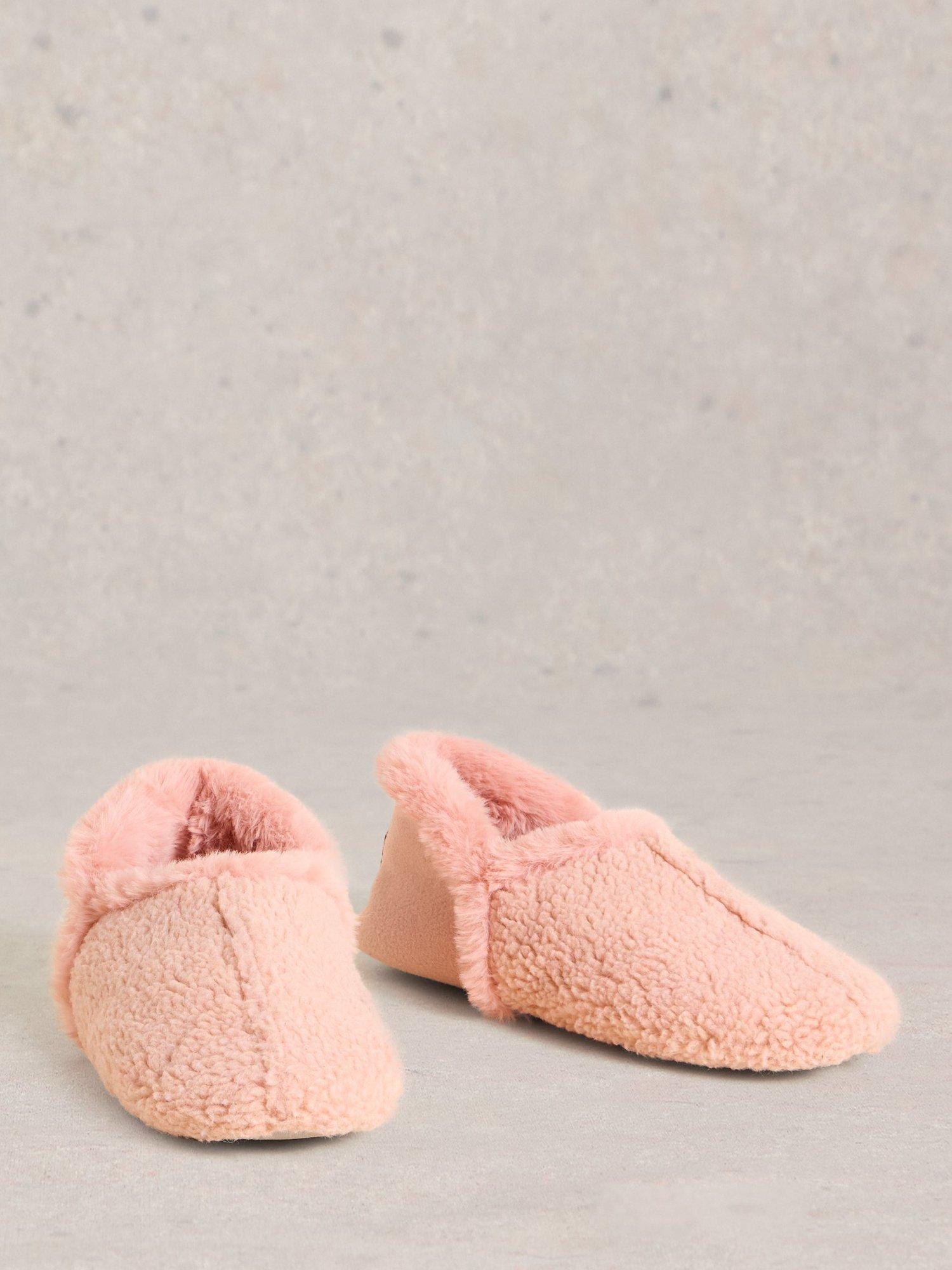 Product image 4 of 4, which shows White Stuff Reya Faux Fur Slippers, Pink, 6