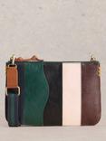 White Stuff Connie Double Pouch Leather Crossbody Bag, Green/Multi