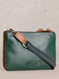 White Stuff Connie Double Pouch Leather Crossbody Bag, Green/Multi