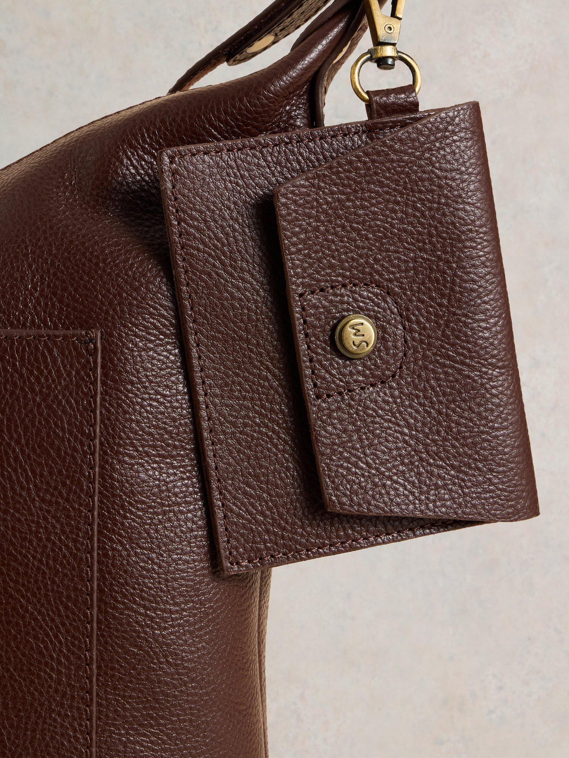 Product image 3 of 4, which shows White Stuff Fern Leather Cross Body Handbag, Dark Brown