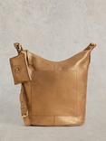 White Stuff Fern Leather Crossbody Bag, Gold