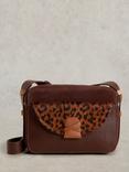 White Stuff Lola Crossbody Leather Bag, Brown/Multi