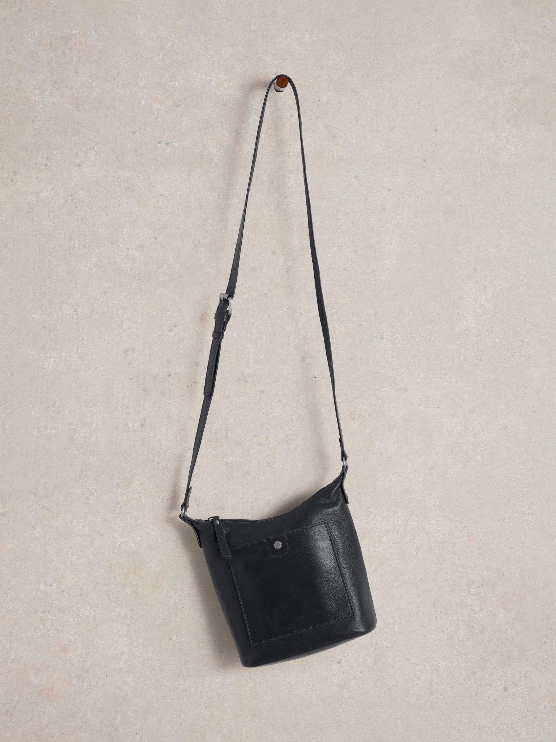 Product image 4 of 4, which shows White Stuff Fern Mini Leather Crossbody Bag, Dark Navy