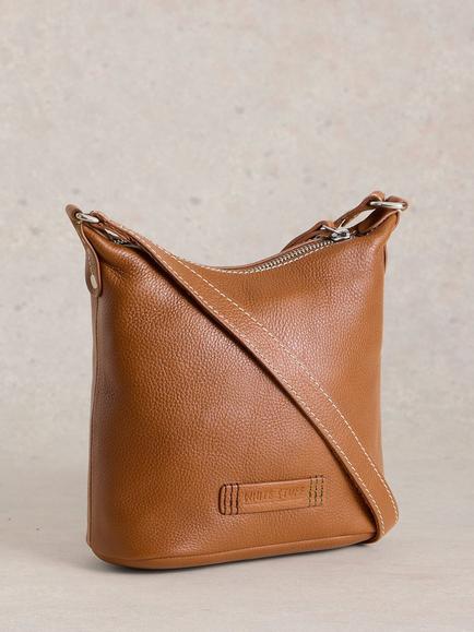 White Stuff Mini Fern Leather Crossbody Bag - view 2, Tan