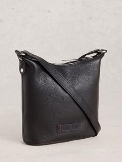 White Stuff Mini Fern Leather Crossbody Bag, Pure Black - view 2, Pure Black