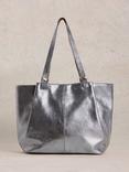 White Stuff Tessy Leather Tote Bag, Silver/Gold