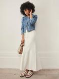 Mint Velvet Denim Maxi Skirt, Cream