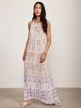 Mint Velvet Ombre Tie Dye Maxi Dress, Lilac/White