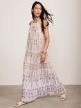 Mint Velvet Ombre Tie Dye Maxi Dress, Lilac/White