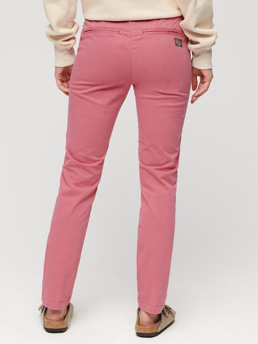 Product image 4 of 6, which shows Superdry Mid Rise Chinos, Mauve Pink, W26/L30