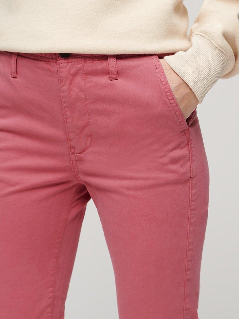 Product image 5 of 6, which shows Superdry Mid Rise Chinos, Mauve Pink, W26/L30