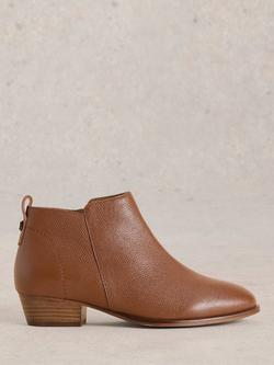 White Stuff Wide Fit Leather Ankle Boots, Mid Tan, Mid Tan