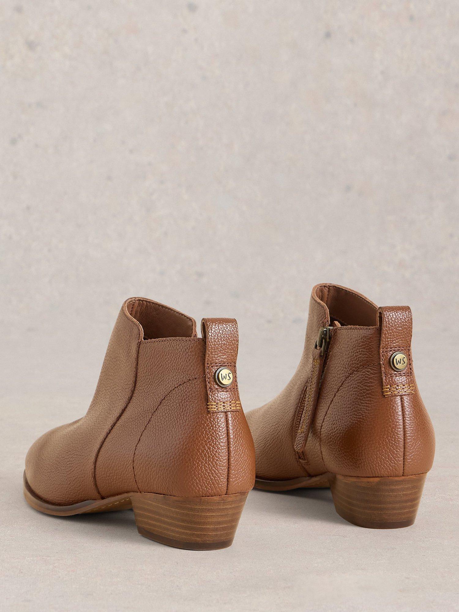 Product image 2 of 4, which shows White Stuff Wide Fit Leather Ankle Boots, Mid Tan, 3