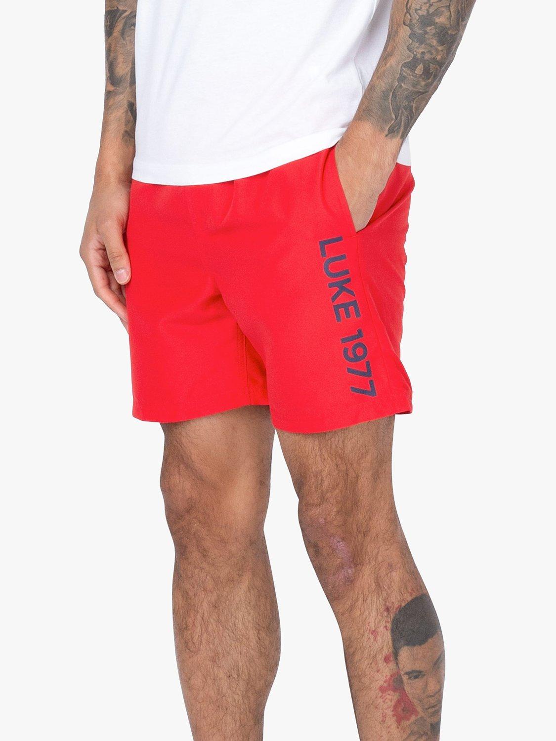 LUKE 1977 Side On Swim Shorts, Marina Red