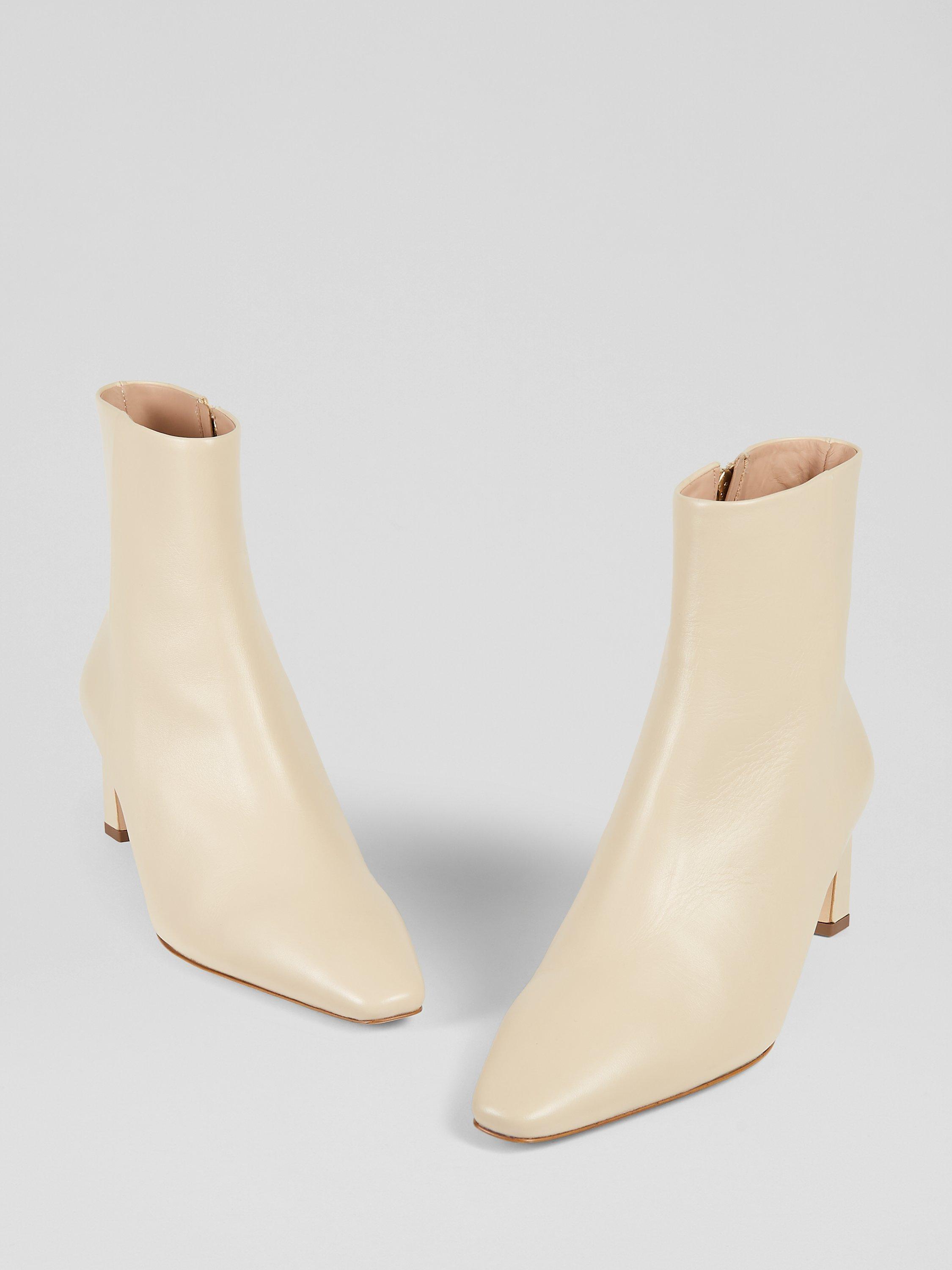 Product image 3 of 4, which shows L.K.Bennett Margaux Calf Leather Ankle Boots, Sand, 4