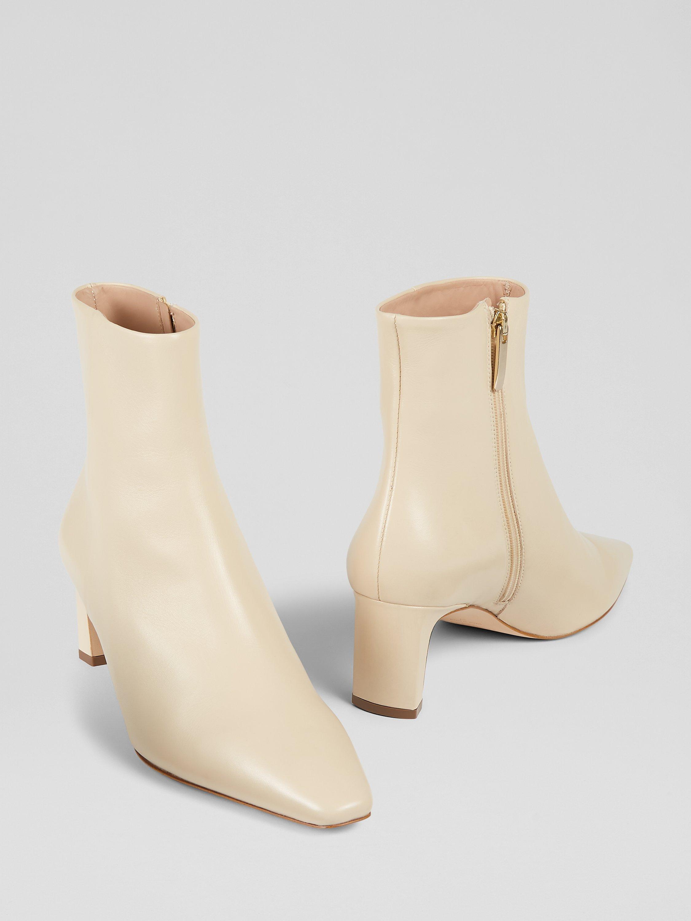 Product image 4 of 4, which shows L.K.Bennett Margaux Calf Leather Ankle Boots, Sand, 4