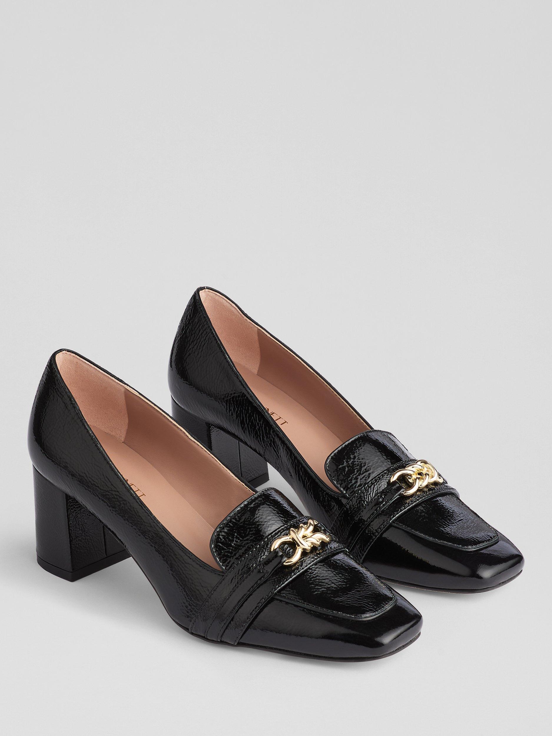 Product image 2 of 4, which shows L.K.Bennett Sydnie Leather Patent Court Shoes, Black, 4