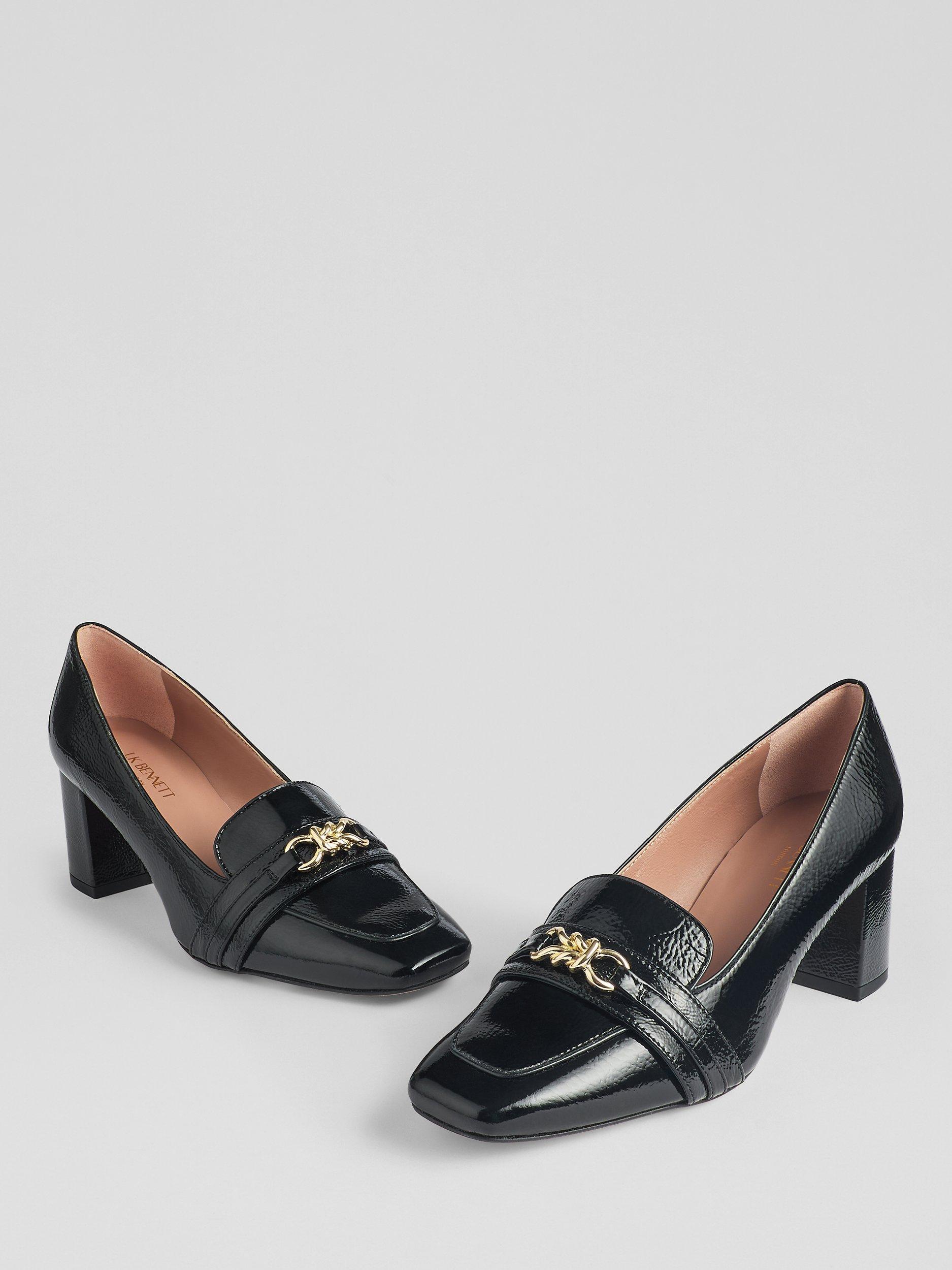 Product image 3 of 4, which shows L.K.Bennett Sydnie Leather Patent Court Shoes, Black, 4