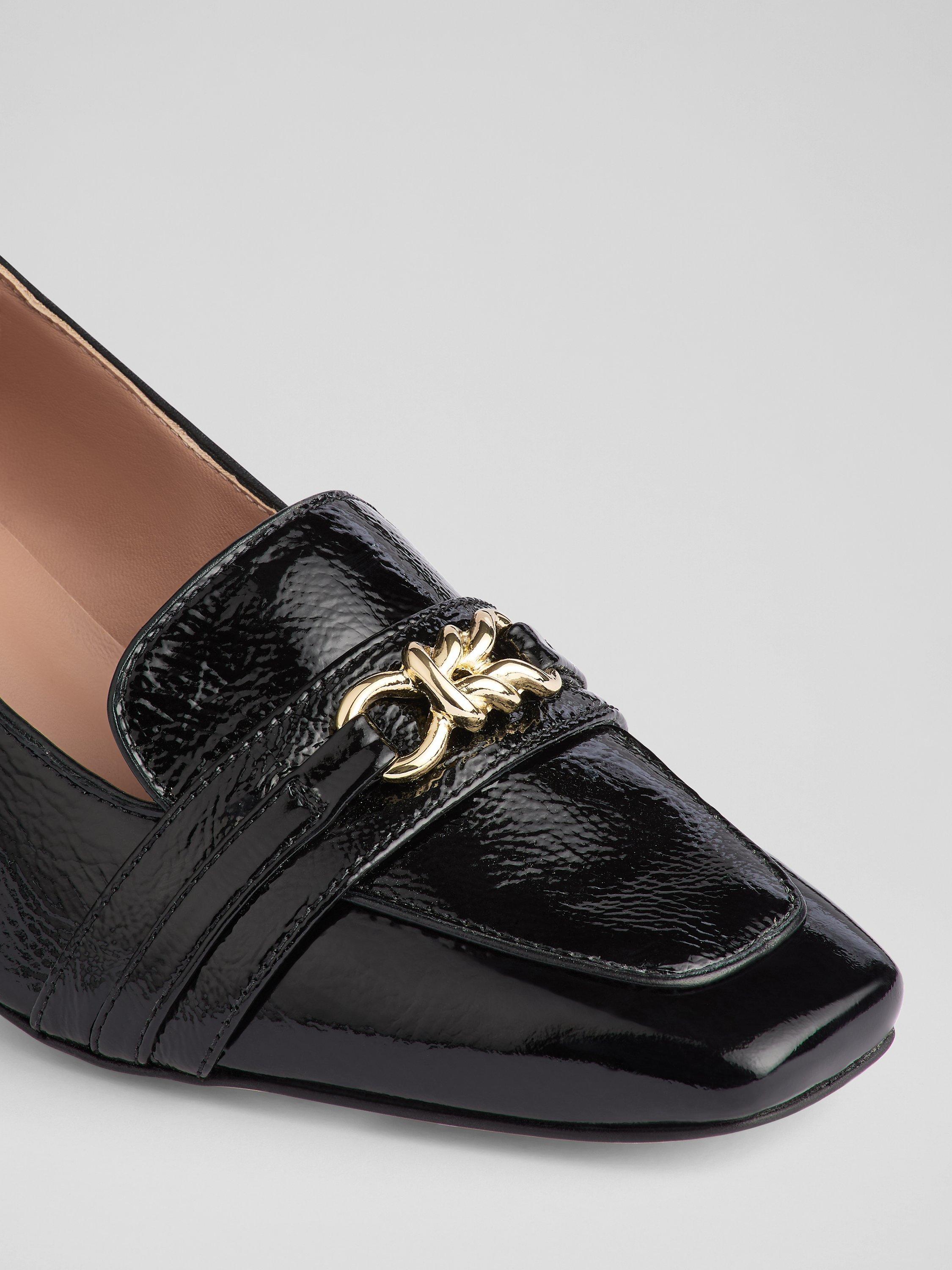 Product image 4 of 4, which shows L.K.Bennett Sydnie Leather Patent Court Shoes, Black, 4