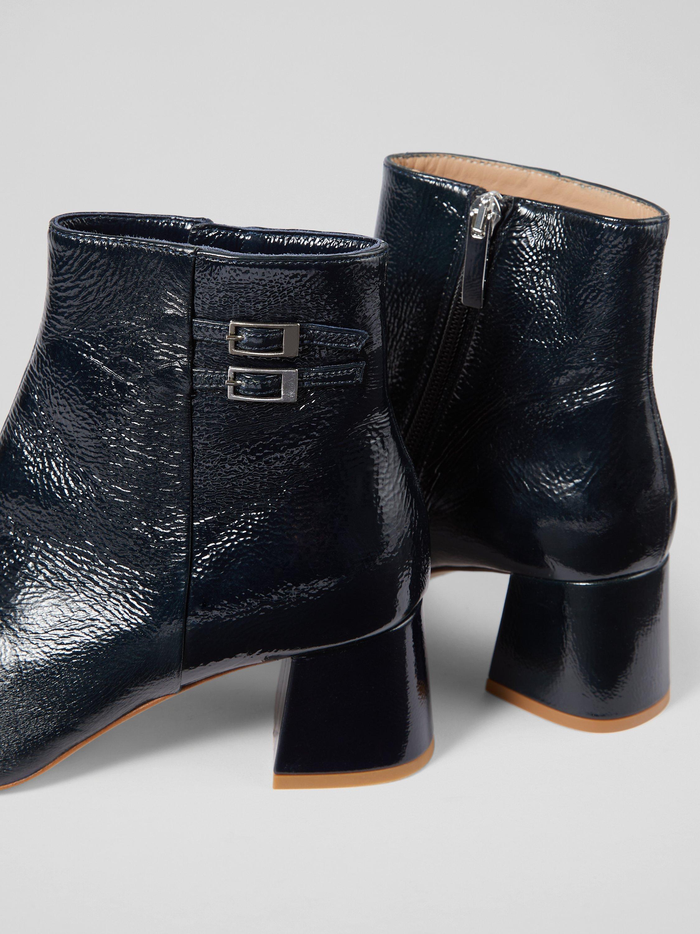Product image 3 of 4, which shows L.K.Bennett Missy Crinkle Patent Leather Ankle Boots, Navy, 5