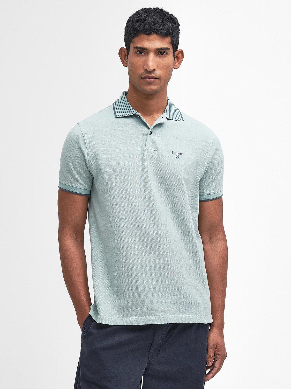 Barbour Denwick Polo Top, Blue Chalk