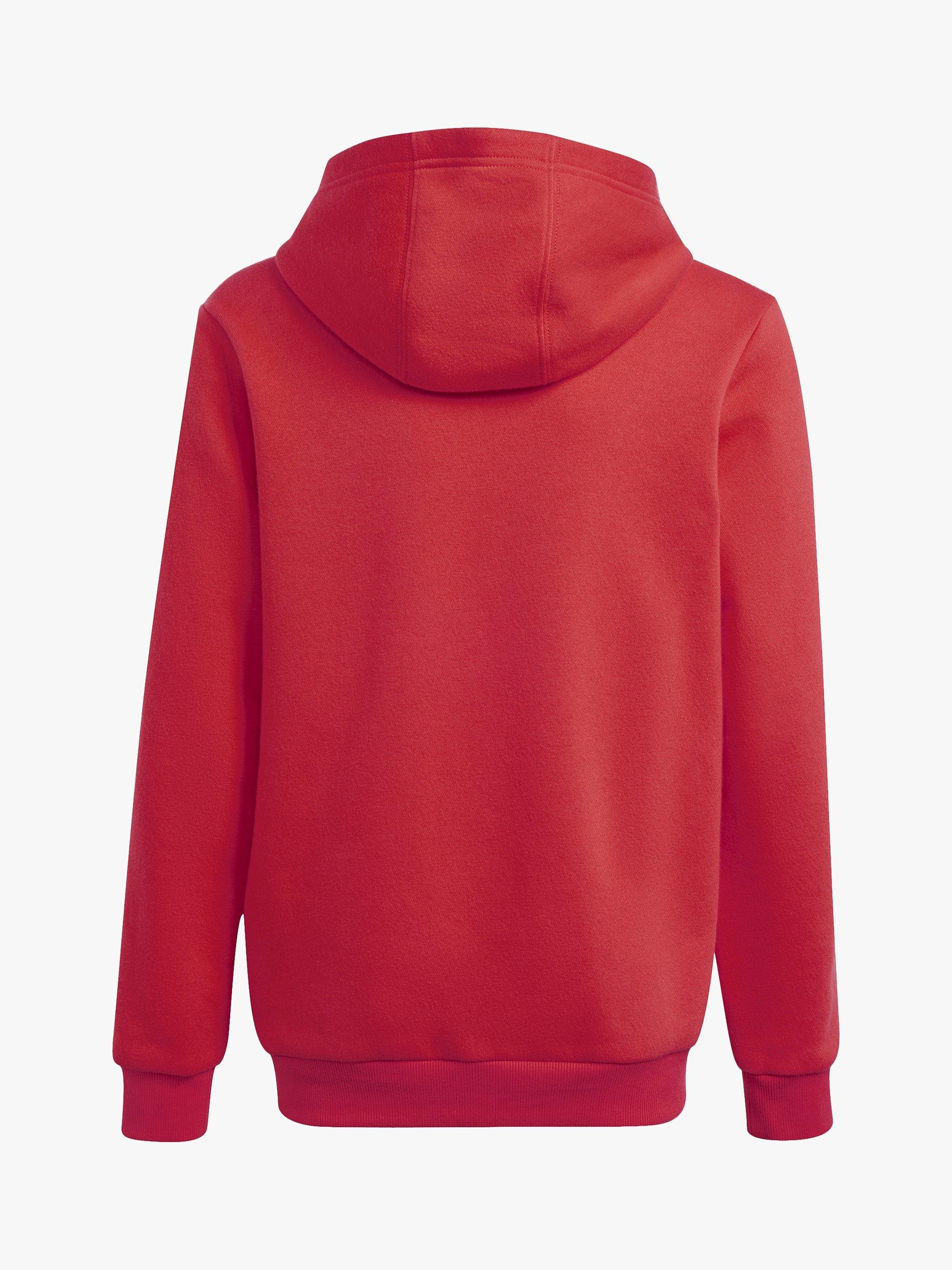 Product image 8 of 8, which shows adidas Kids' Tiberio 3 Stripes Colour Block Hoodie, Red/Black, 11-12 years