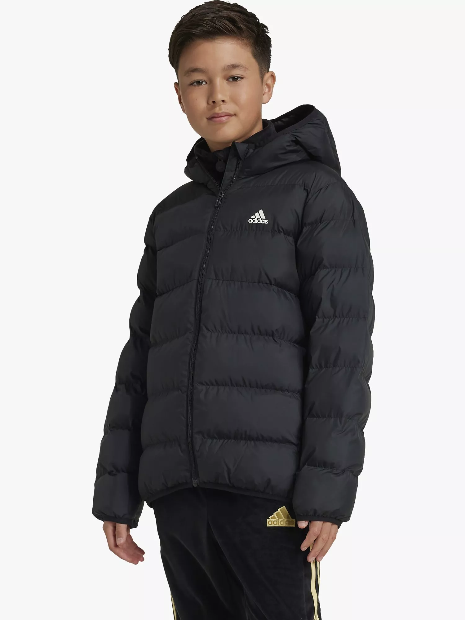 Adidas black down jacket deals